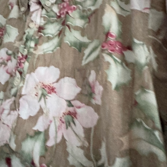 REYN SPOONER Men's Hawaiian Aloha Tan Floral Print 4 Button Shirt-Size XL - Picture 5 of 8